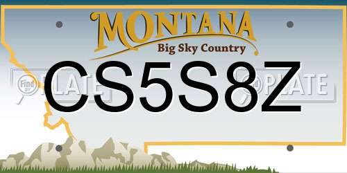 CS5S8Z Montana License Plate