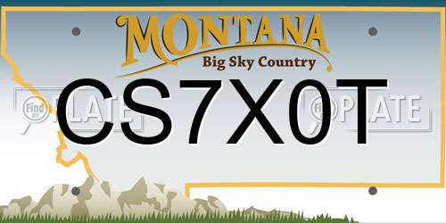 CS7X0T Montana License Plate