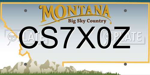CS7X0Z Montana License Plate