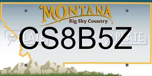 CS8B5Z Montana License Plate