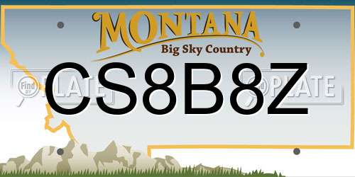 CS8B8Z Montana License Plate