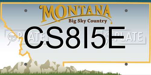 CS8I5E Montana License Plate