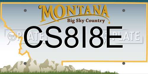 CS8I8E Montana License Plate