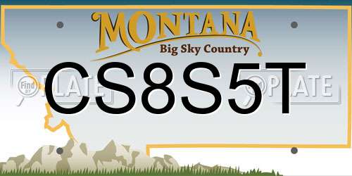 CS8S5T Montana License Plate
