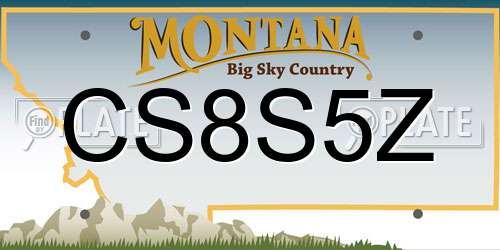 CS8S5Z Montana License Plate