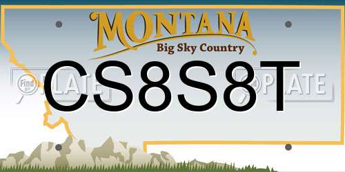 CS8S8T Montana License Plate