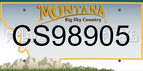 CS98905 Montana License Plate