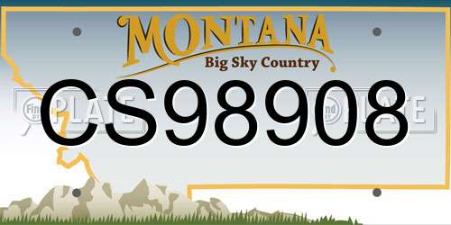CS98908 Montana License Plate