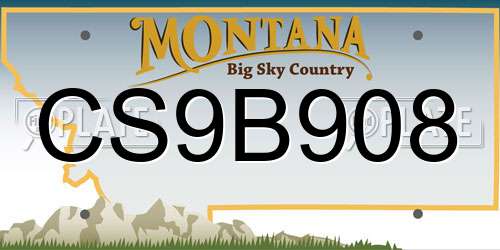 CS9B908 Montana License Plate