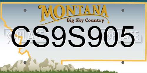 CS9S905 Montana License Plate