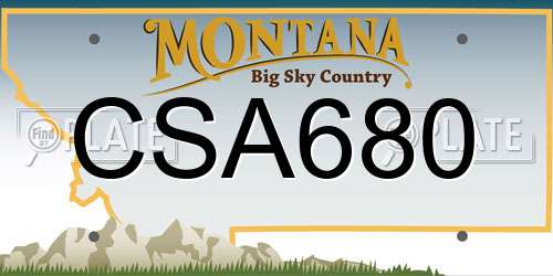 CSA680 Montana License Plate