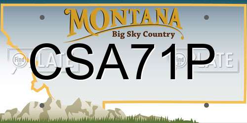 CSA71P Montana License Plate