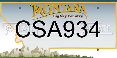 CSA934 Montana License Plate