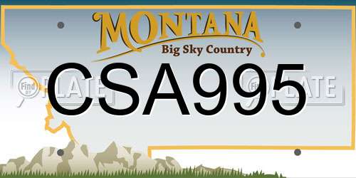 CSA995 Montana License Plate