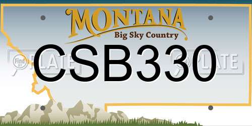 CSB330 Montana License Plate