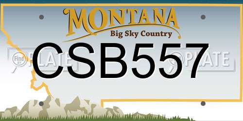 CSB557 Montana License Plate