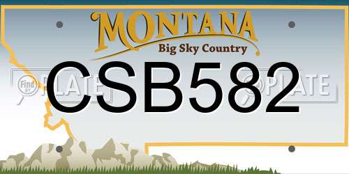 CSB582 Montana License Plate