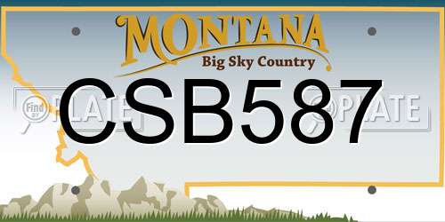 CSB587 Montana License Plate
