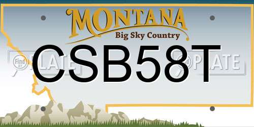 CSB58T Montana License Plate
