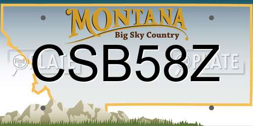 CSB58Z Montana License Plate