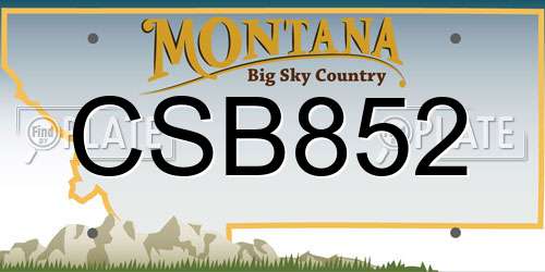 CSB852 Montana License Plate
