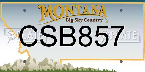 CSB857 Montana License Plate