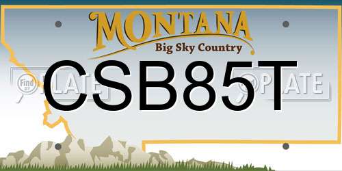 CSB85T Montana License Plate