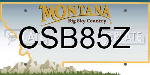 CSB85Z Montana License Plate