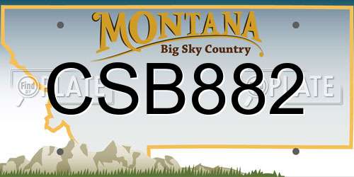 CSB882 Montana License Plate