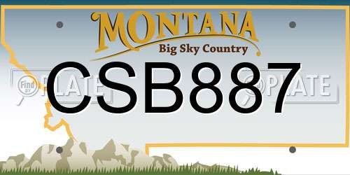 CSB887 Montana License Plate