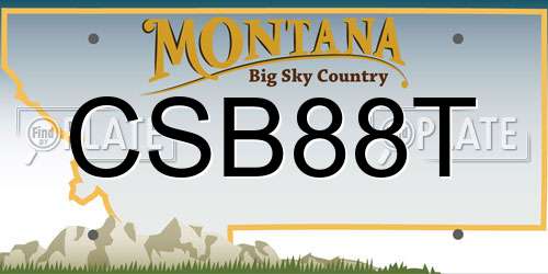 CSB88T Montana License Plate