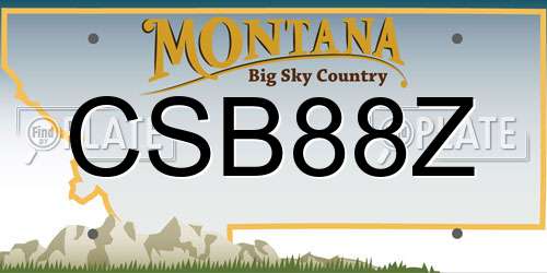 CSB88Z Montana License Plate