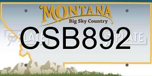 CSB892 Montana License Plate