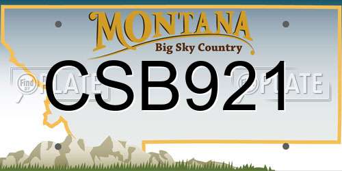 CSB921 Montana License Plate