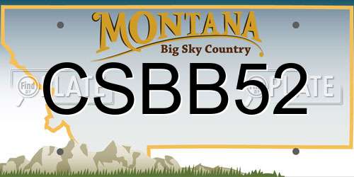 CSBB52 Montana License Plate