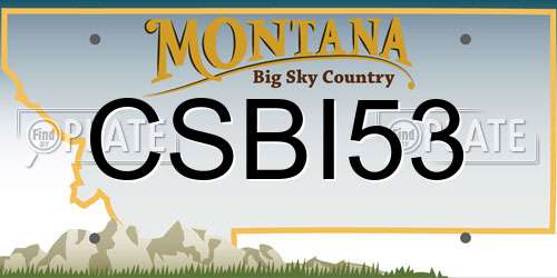 CSBI53 Montana License Plate