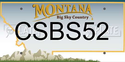 CSBS52 Montana License Plate