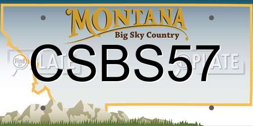 CSBS57 Montana License Plate