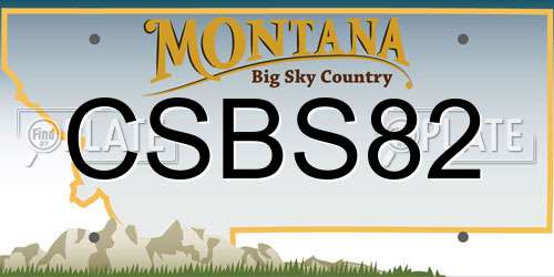 CSBS82 Montana License Plate