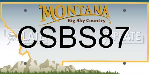 CSBS87 Montana License Plate