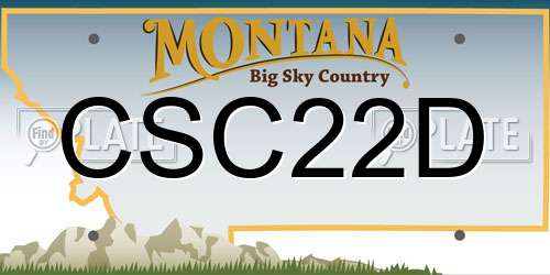 CSC22D Montana License Plate