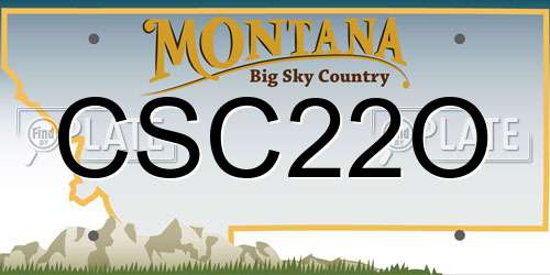 CSC22O Montana License Plate