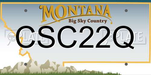 CSC22Q Montana License Plate