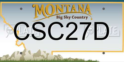 CSC27D Montana License Plate