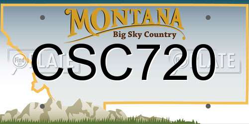CSC720 Montana License Plate