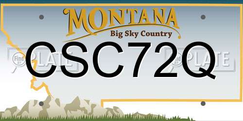 CSC72Q Montana License Plate