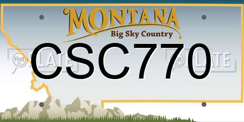 CSC770 Montana License Plate