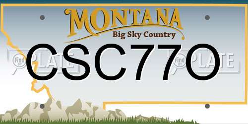 CSC77O Montana License Plate