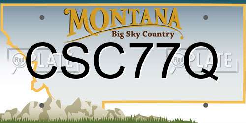 CSC77Q Montana License Plate