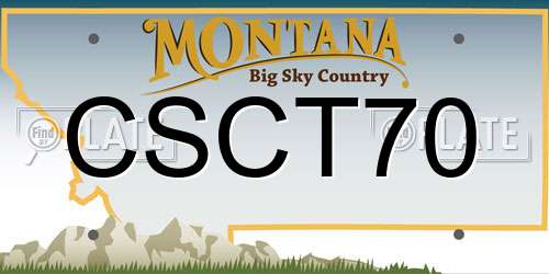 CSCT70 Montana License Plate